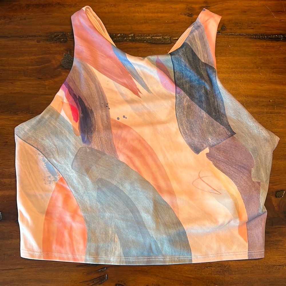 Athleta half shirt with built in bra Medium